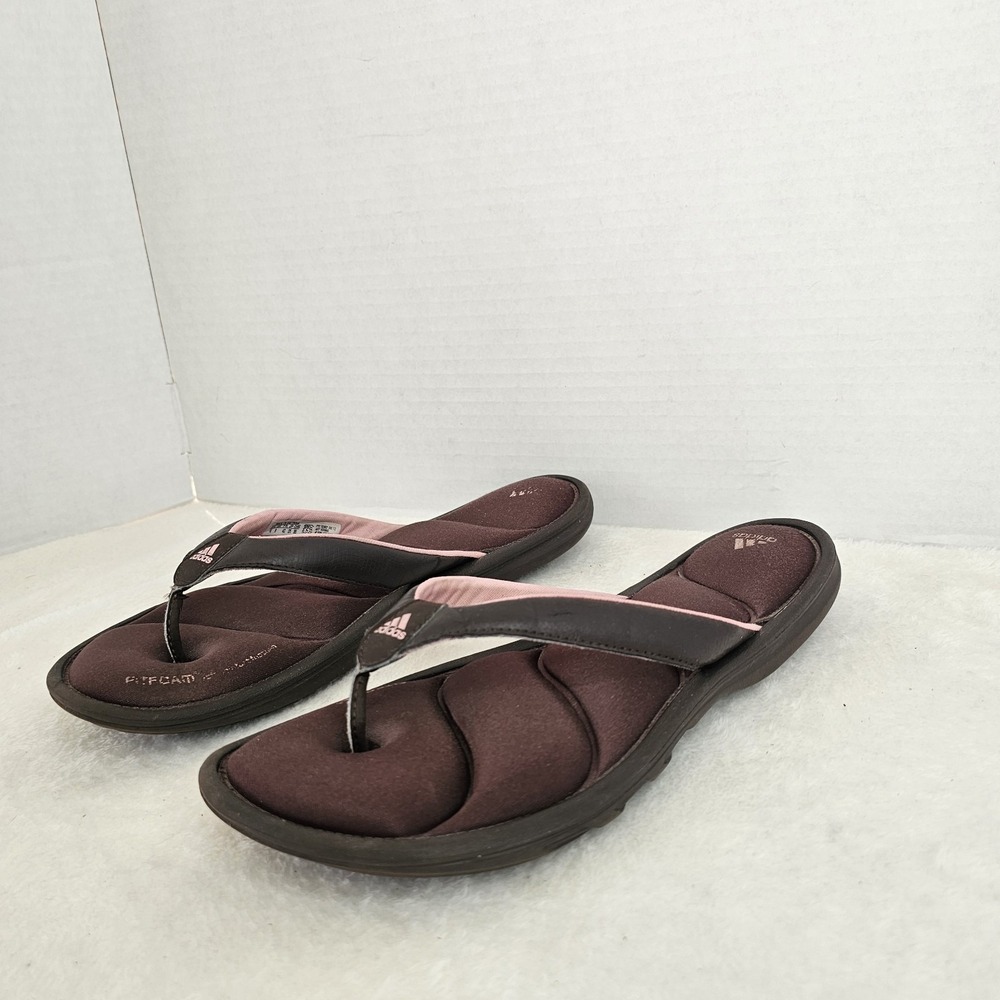 Women's Size 10 Adidas Fit Foam Soft Comfort Foot Bed, Flip-Flops Brown/Pink